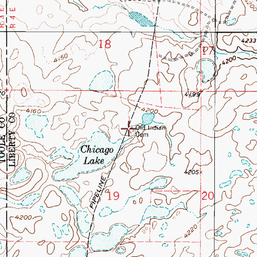 Topographic Map of Old Indian Cemetery, MT