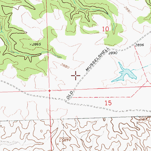 Topographic Map of Old Musselshell Trail, MT