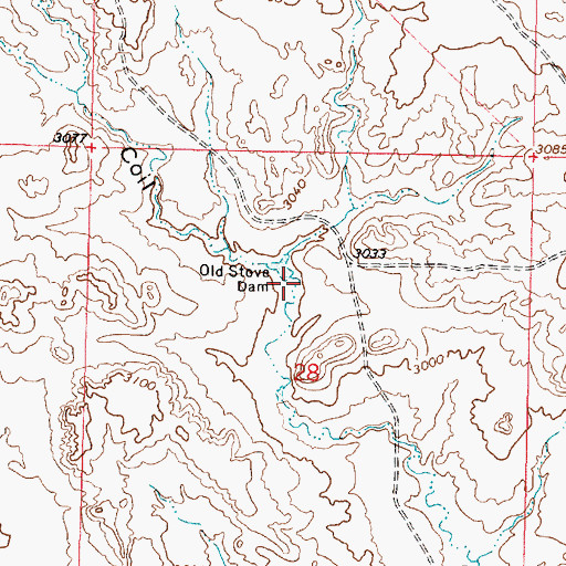 Topographic Map of Old Stove Dam, MT