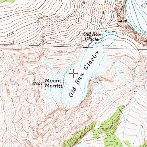 Topographic Map of Old Sun Glacier, MT
