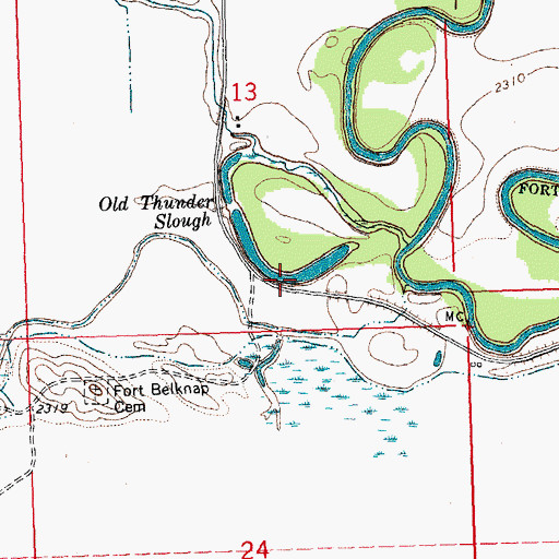 Topographic Map of Old Thunder Slough, MT