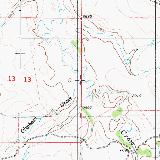 Topographic Map of Oliphant Creek, MT