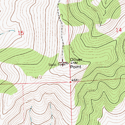 Topographic Map of Oliver Point, MT