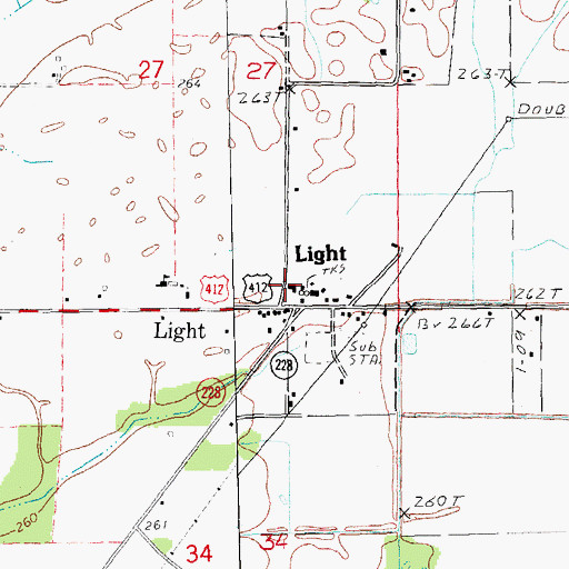 Topographic Map of Light, AR