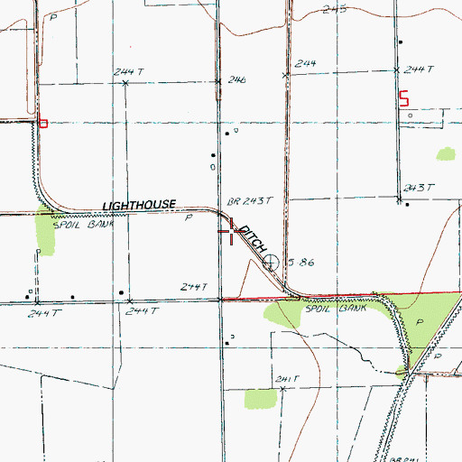 Topographic Map of Lighthouse Ditch, AR