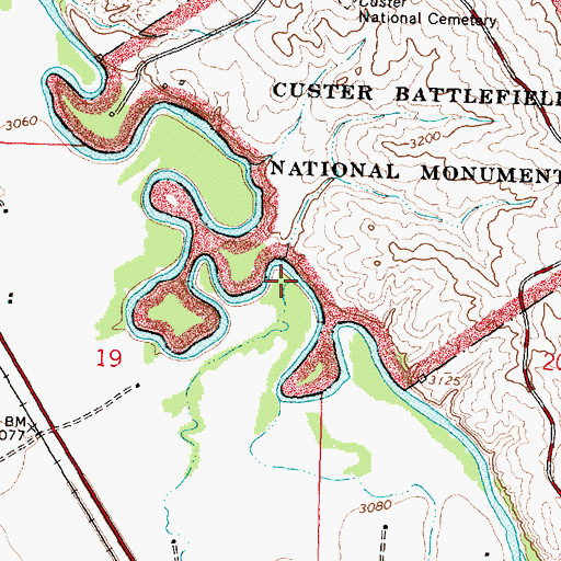Topographic Map of Onion Creek, MT