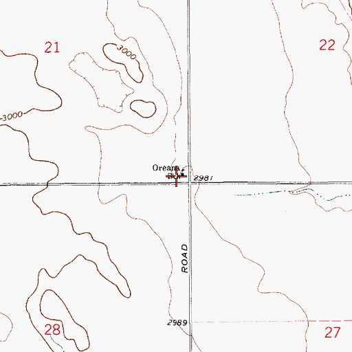 Topographic Map of Oreanna School (historical), MT