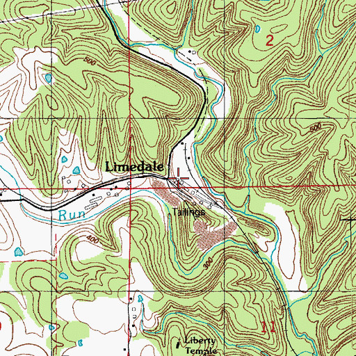 Topographic Map of Limedale, AR