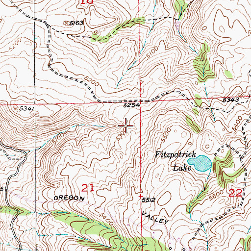 Topographic Map of Oregon Valley, MT