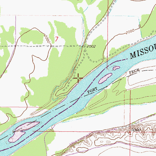 Topographic Map of Oswego Creek, MT