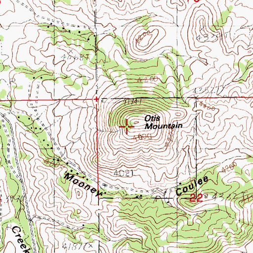 Topographic Map of Otis Mountain, MT