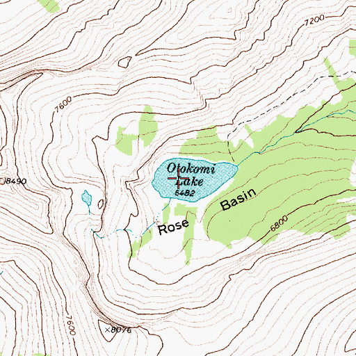 Topographic Map of Otokomi Lake, MT