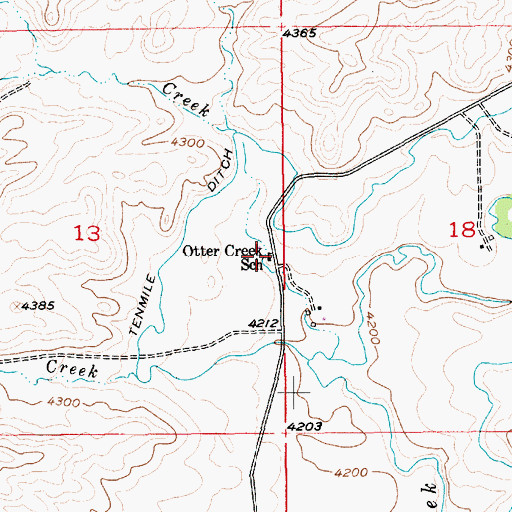 Topographic Map of Otter Creek School (historical), MT