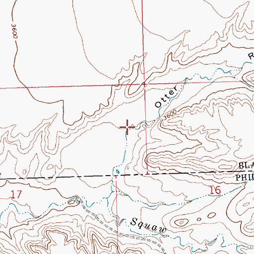 Topographic Map of Otter Robe Coulee, MT