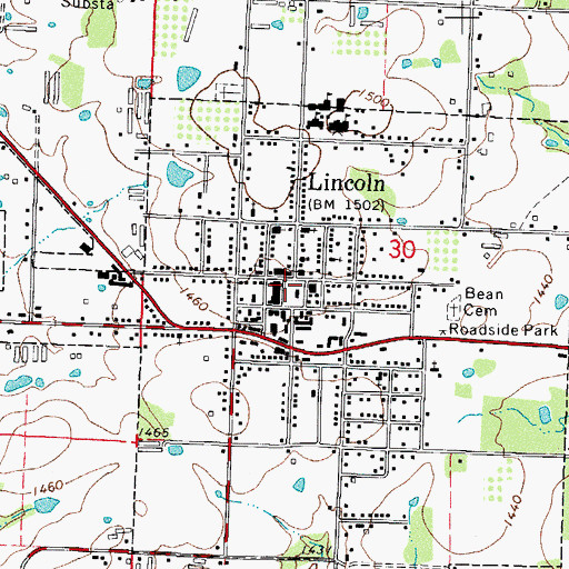 Topographic Map of Lincoln, AR
