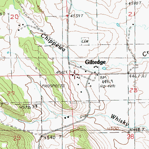 Topographic Map of Ox Frame Gulch, MT