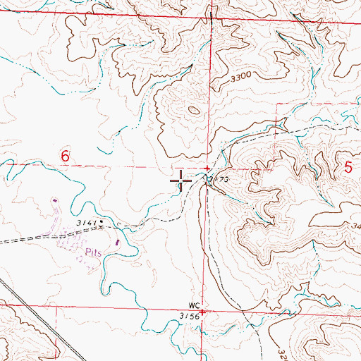 Topographic Map of Ox Yoke Coulee, MT