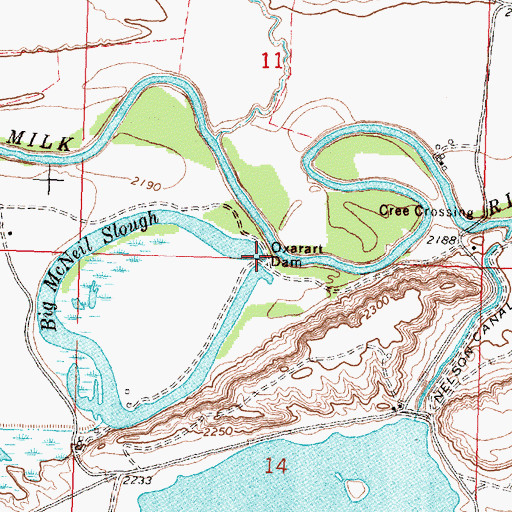 Topographic Map of Oxarart Dam, MT