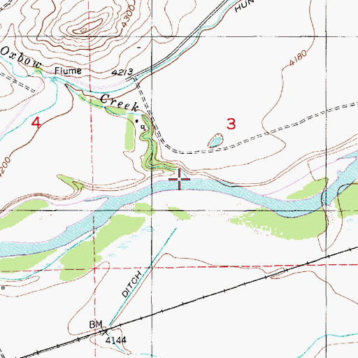 Topographic Map of Oxbow Creek, MT