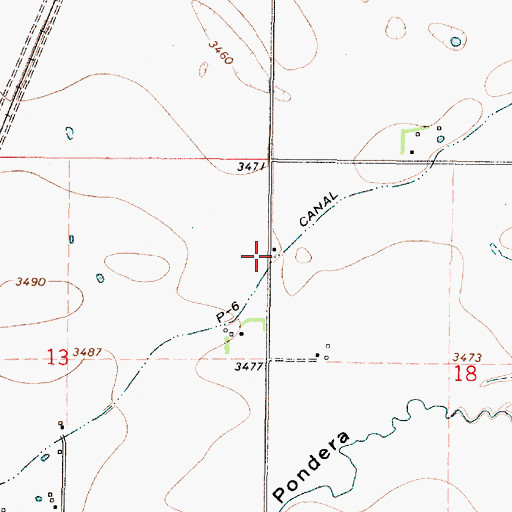 Topographic Map of P-6 Canal, MT