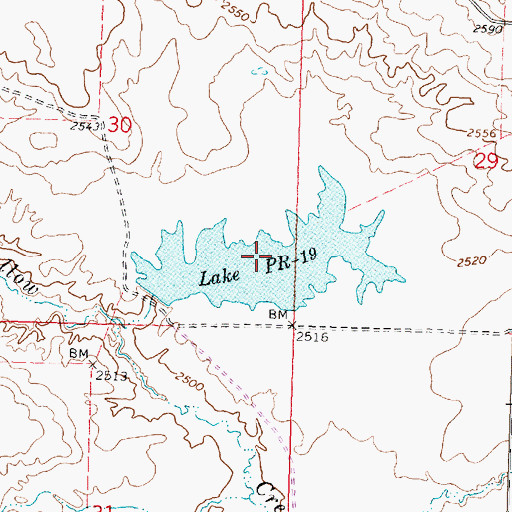 Topographic Map of Lake PR-19, MT
