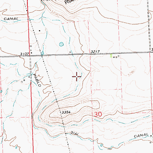 Topographic Map of Pablo 31 A 07 Canal, MT