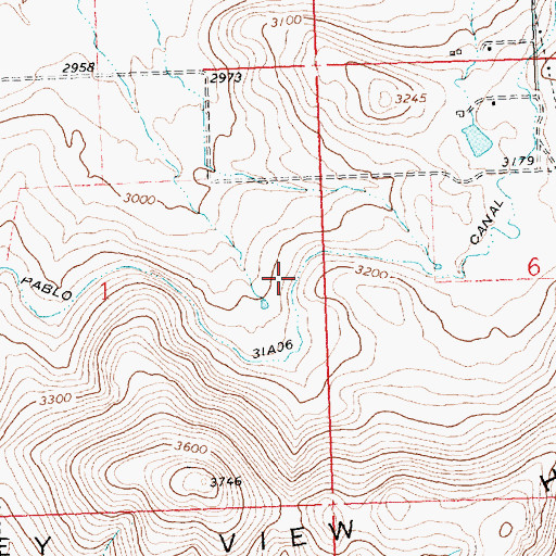 Topographic Map of Pablo 31 A 07 Canal, MT