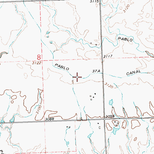 Topographic Map of Pablo 37A Canal, MT