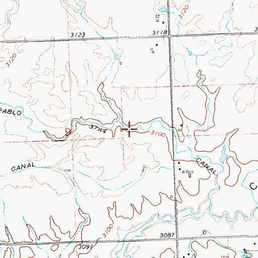 Topographic Map of Pablo 37A4 Canal, MT
