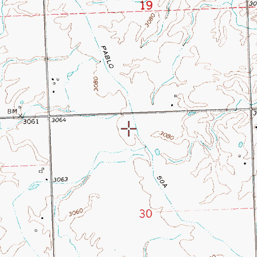 Topographic Map of Pablo 50A Canal, MT