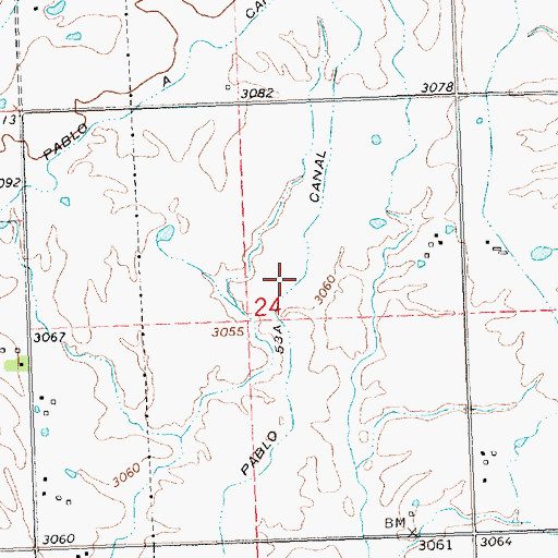 Topographic Map of Pablo 53A Canal, MT