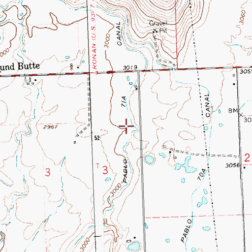 Topographic Map of Pablo 71A Canal, MT