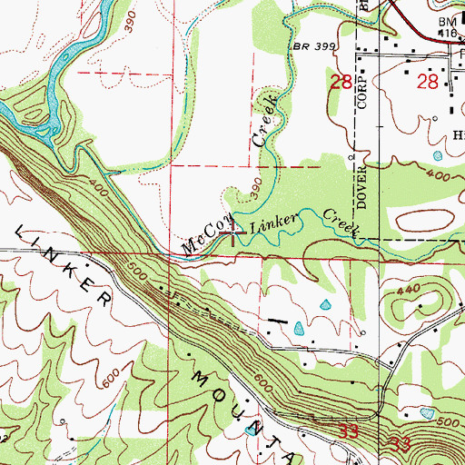 Topographic Map of Linker Creek, AR