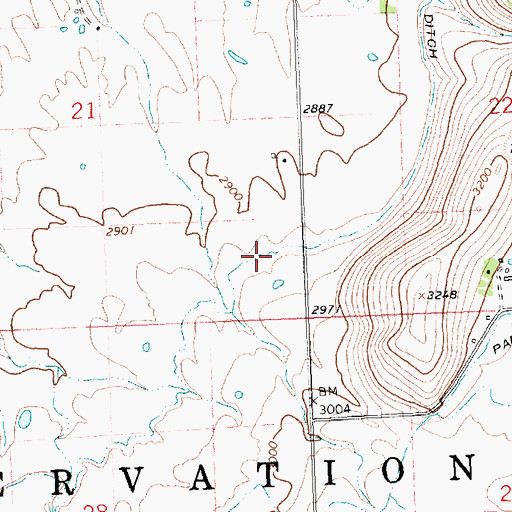 Topographic Map of Pablo 73A5 Ditch, MT