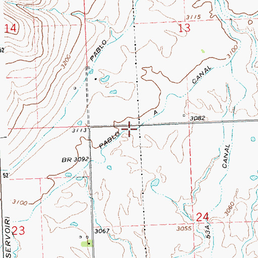 Topographic Map of Pablo A Canal, MT