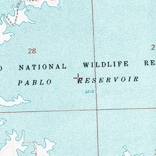Topographic Map of Pablo Reservoir, MT
