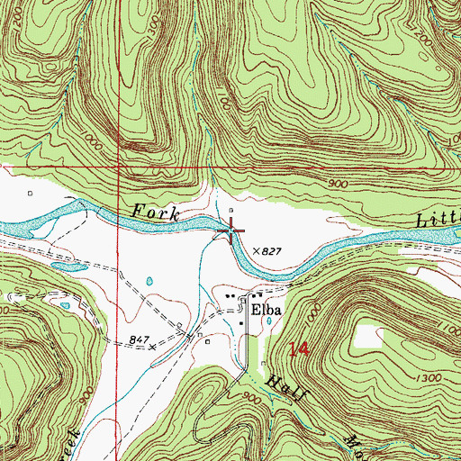 Topographic Map of Linn Creek, AR