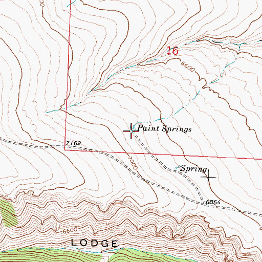 Topographic Map of Paint Springs, MT