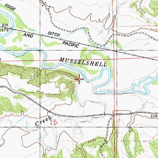 Topographic Map of Painted Robe Creek, MT