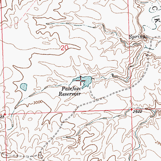 Topographic Map of Paleface Reservoir, MT