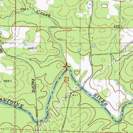 Topographic Map of Little Antoine Creek, AR