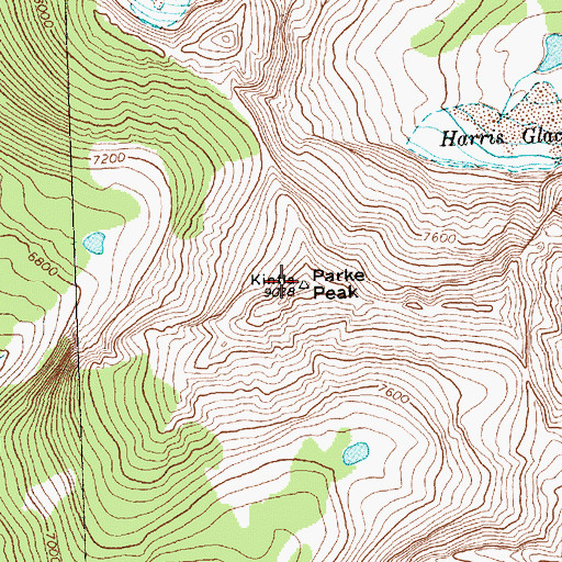 Topographic Map of Parke Peak, MT