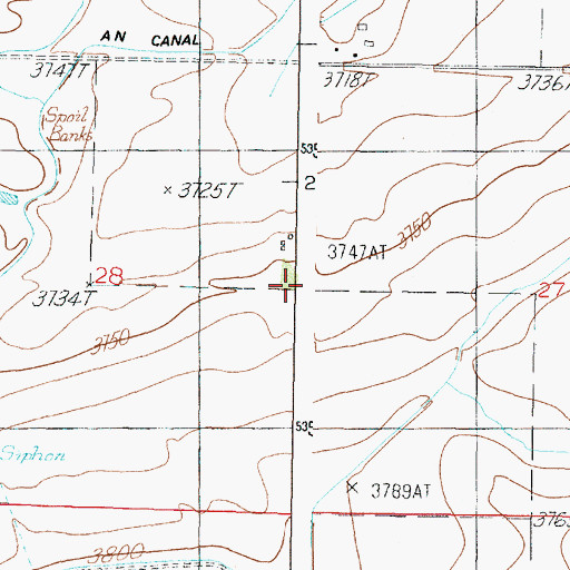 Topographic Map of Parker Ranch, MT
