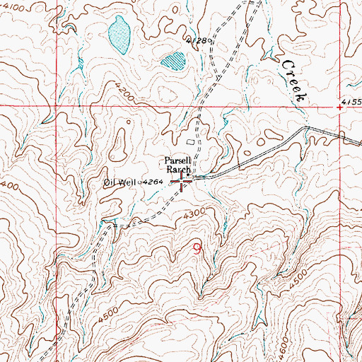 Topographic Map of Parsell Ranch, MT