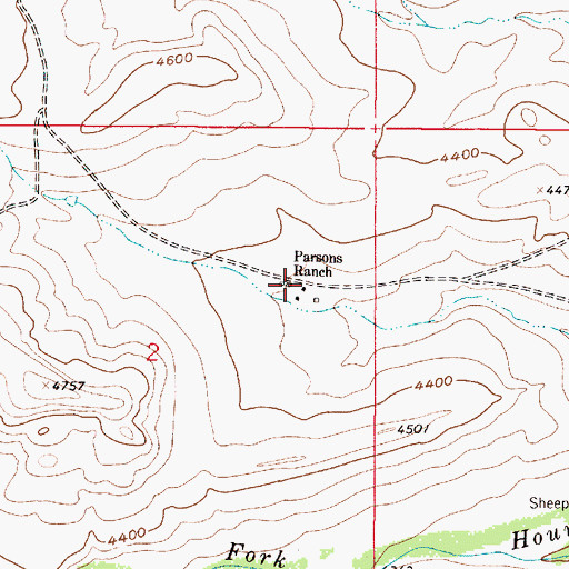 Topographic Map of Parsons Ranch, MT