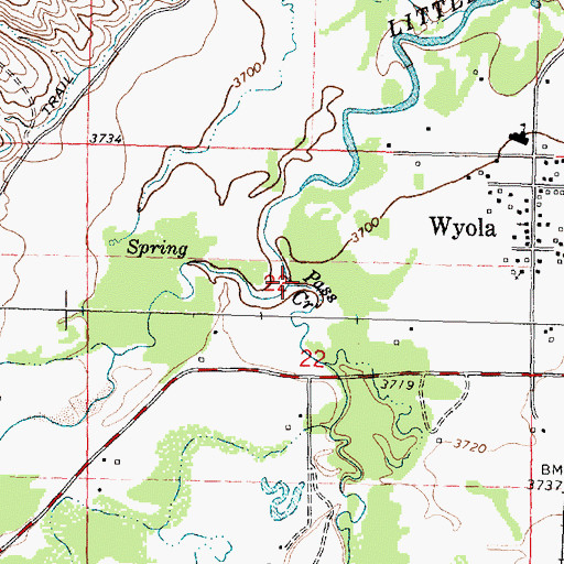 Topographic Map of Pass Creek, MT