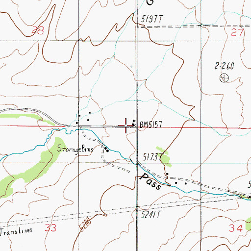 Topographic Map of Pass Creek School, MT