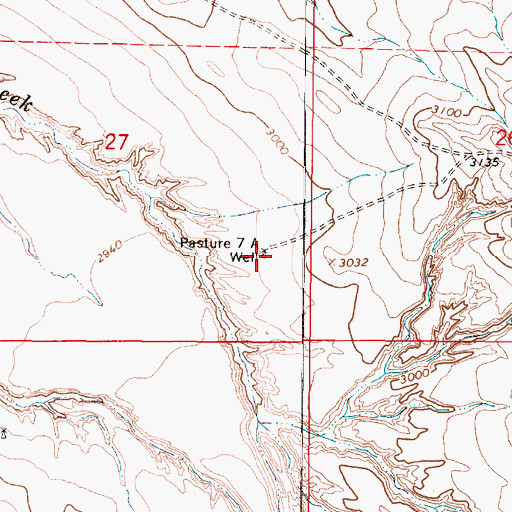 Topographic Map of Pasture 7A Well, MT