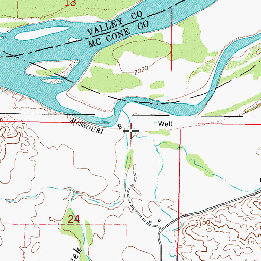 Topographic Map of Pasture Creek, MT