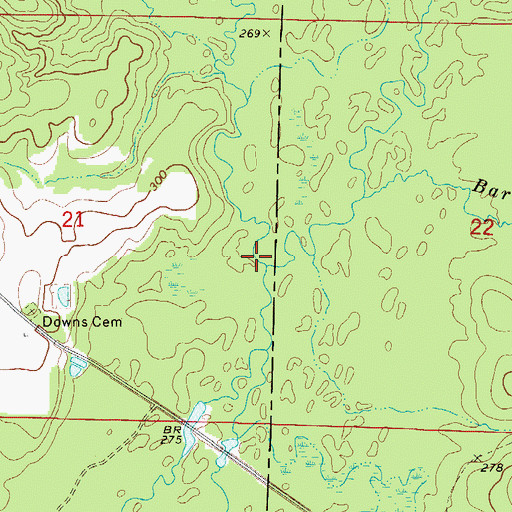 Topographic Map of Little Bodcau Creek, AR